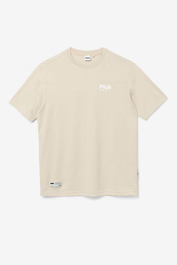 Fila Project 7 Logo Men's T-Shirts - Beige,NZ 307-65720